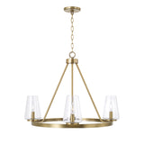 Darlene 4 Light Chandelier 28", Aged Brass