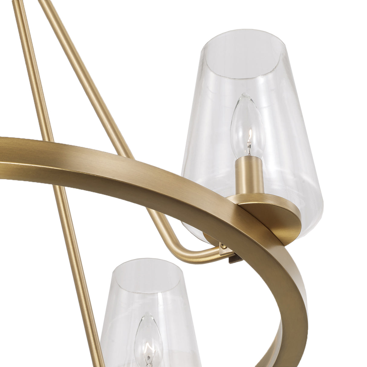 Darlene 4 Light Chandelier 28", Aged Brass