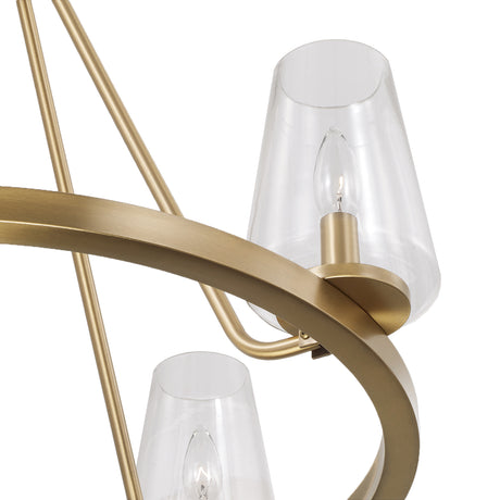 Darlene 4 Light Chandelier 28", Aged Brass