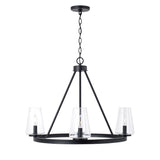Darlene 4 Light Chandelier 28", Matte Black