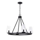Darlene 4 Light Chandelier 28", Matte Black