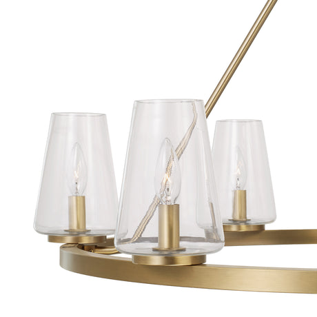 Darlene 6 Light Chandelier 36", Aged Brass