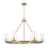 Darlene 6 Light Chandelier 36", Aged Brass