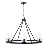 Darlene 6 Light Chandelier 36", Matte Black