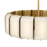 Cian LED Chandelier 27", Aged Brass and Milk Glass