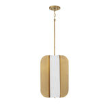 Cian LED Pendant 12", Aged Brass and Milk Glass