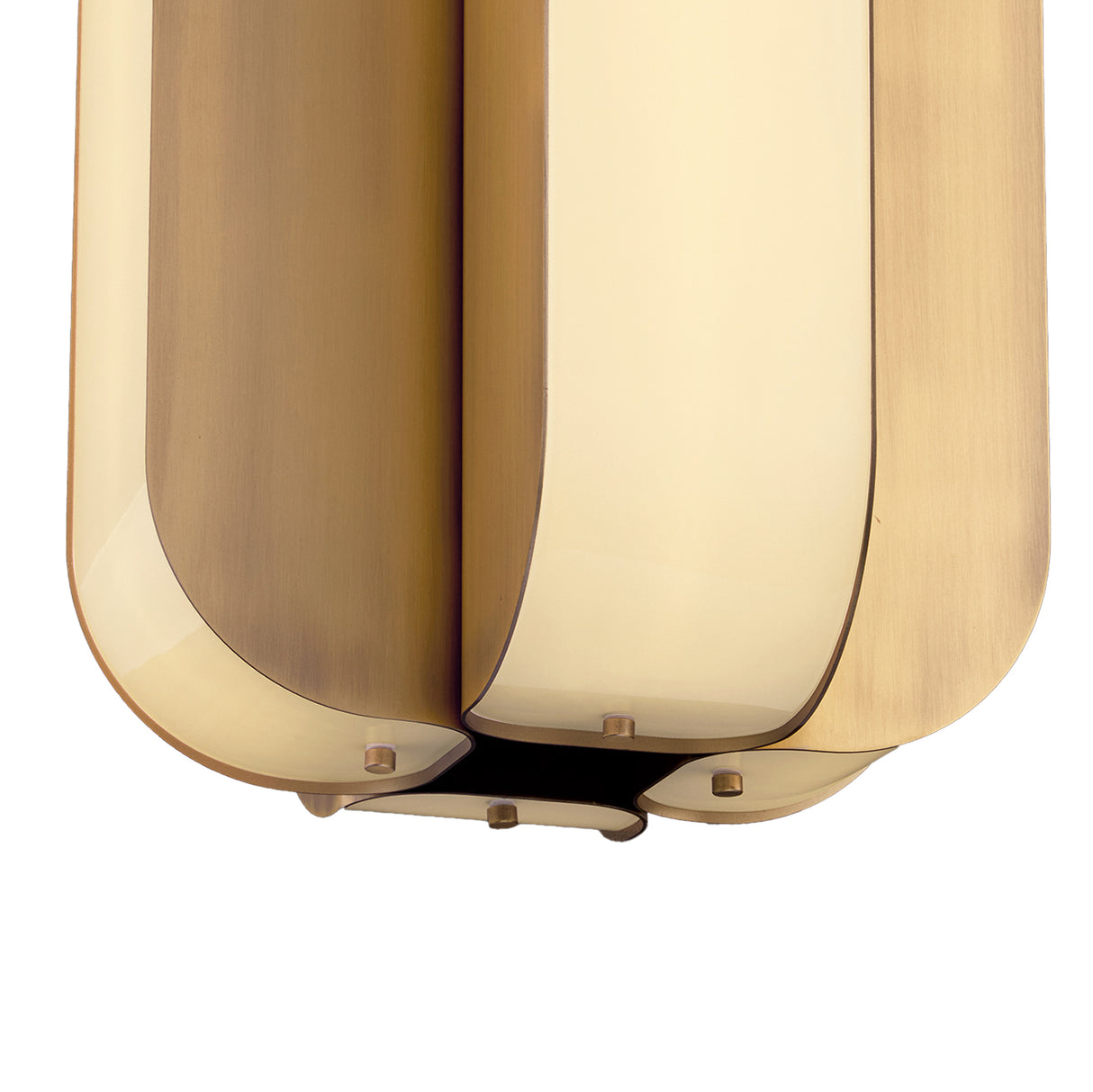 Cian LED Pendant 12", Aged Brass and Milk Glass