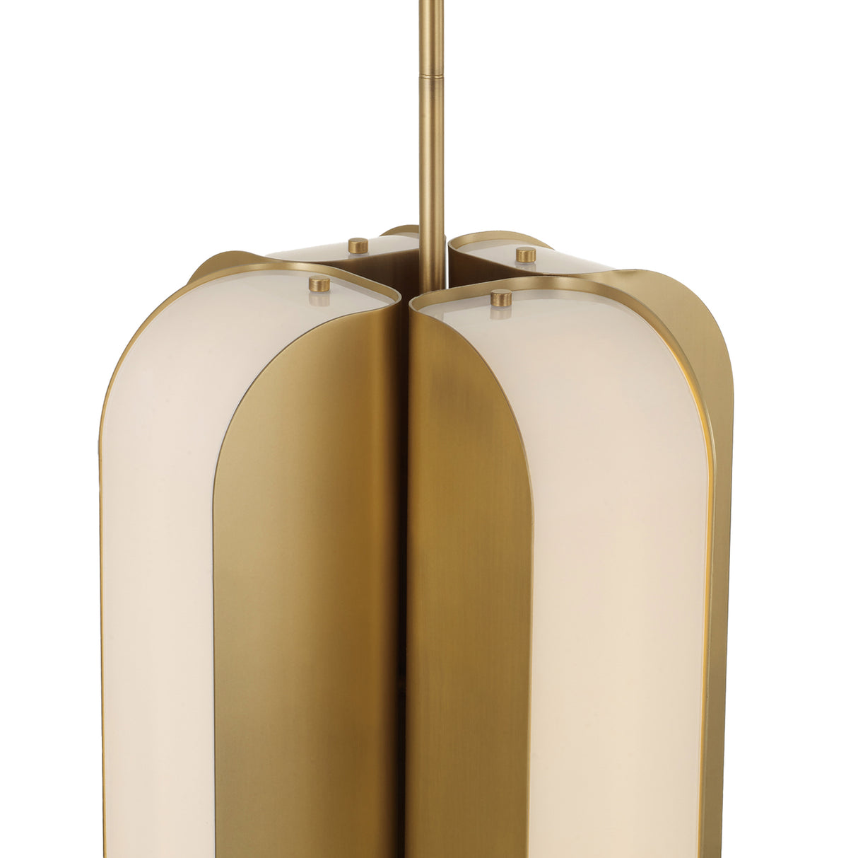 Cian LED Pendant 12", Aged Brass and Milk Glass
