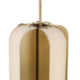 Cian LED Pendant 12", Aged Brass and Milk Glass
