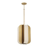 Cian LED Pendant 12", Aged Brass and Milk Glass
