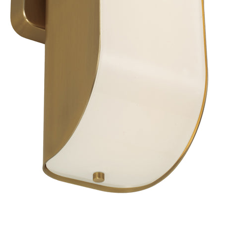 Cian LED Wall Sconce 18", Aged Brass and Milk Glass