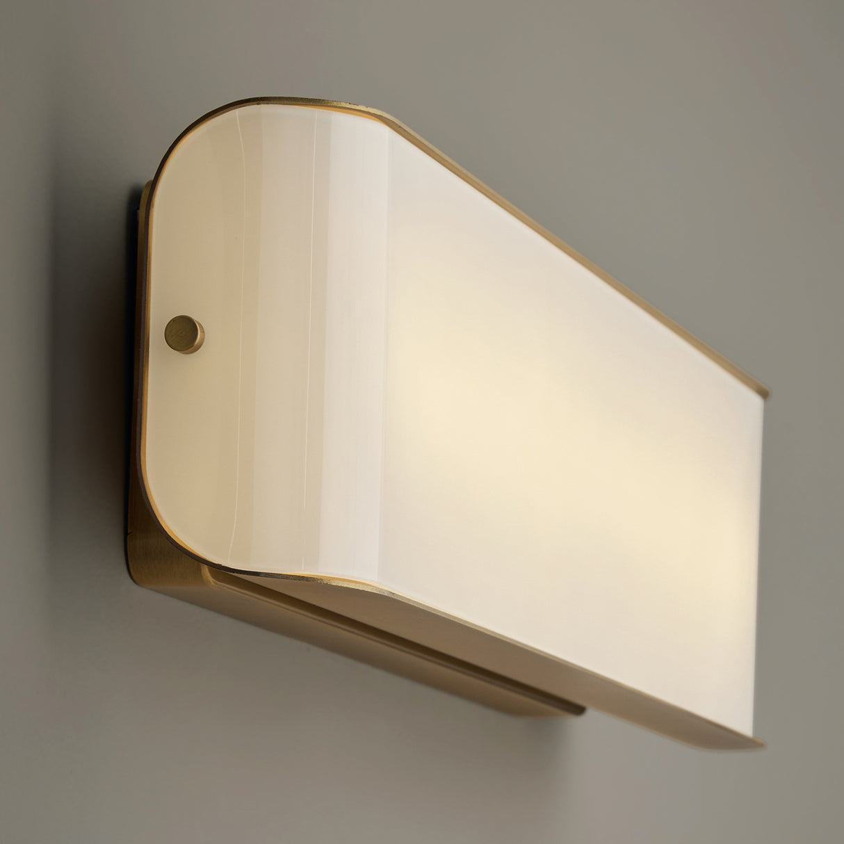 Cian LED Vanity Light 23", Aged Brass and Milk Glass