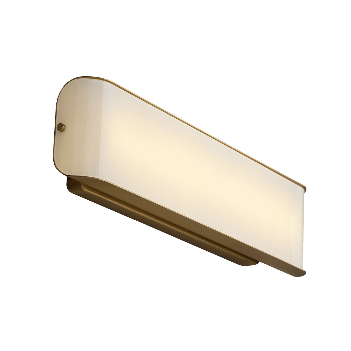 Cian LED Vanity Light 23", Aged Brass and Milk Glass