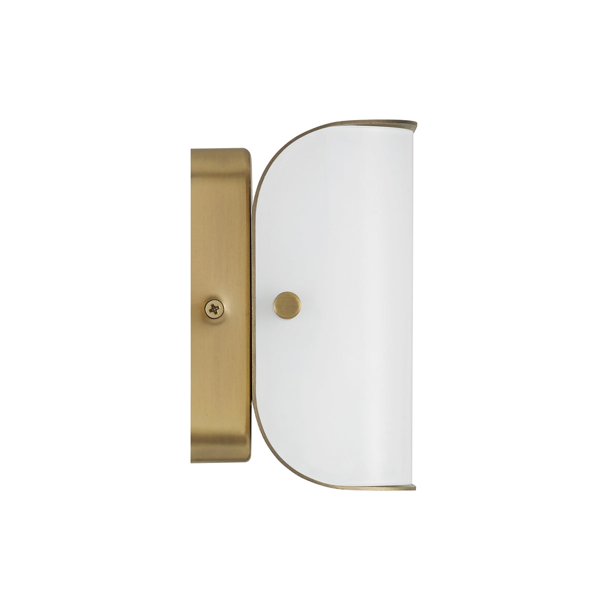 Cian LED Vanity Light 23", Aged Brass and Milk Glass