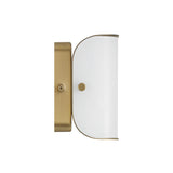 Cian LED Vanity Light 23", Aged Brass and Milk Glass