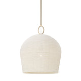Camiri Medium Pendant 17", Aged Brass and Ivory