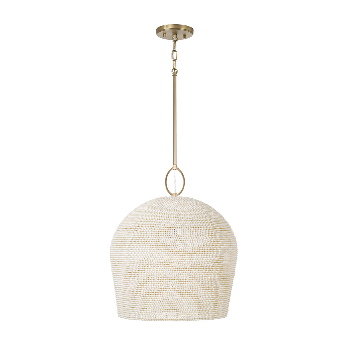 Camiri Medium Pendant 17", Aged Brass and Ivory