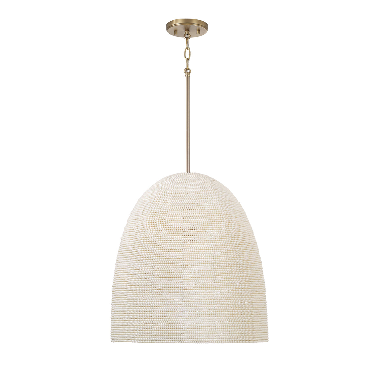 Camiri Large Pendant 18", Aged Brass and Ivory