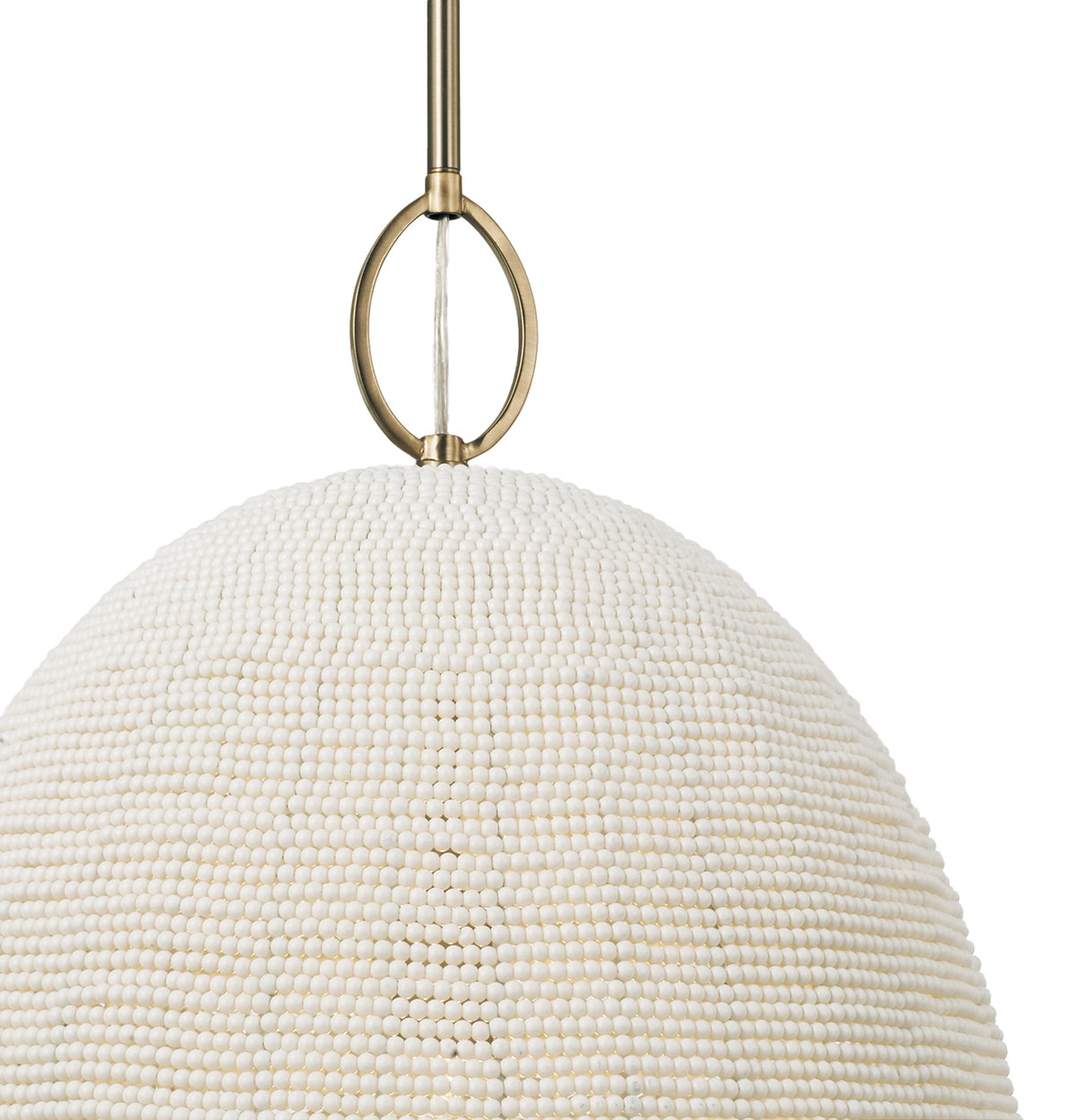 Camiri Large Pendant 18", Aged Brass and Ivory
