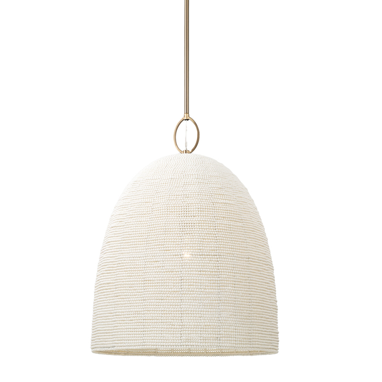 Camiri Large Pendant 18", Aged Brass and Ivory