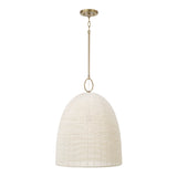 Camiri Large Pendant 18", Aged Brass and Ivory