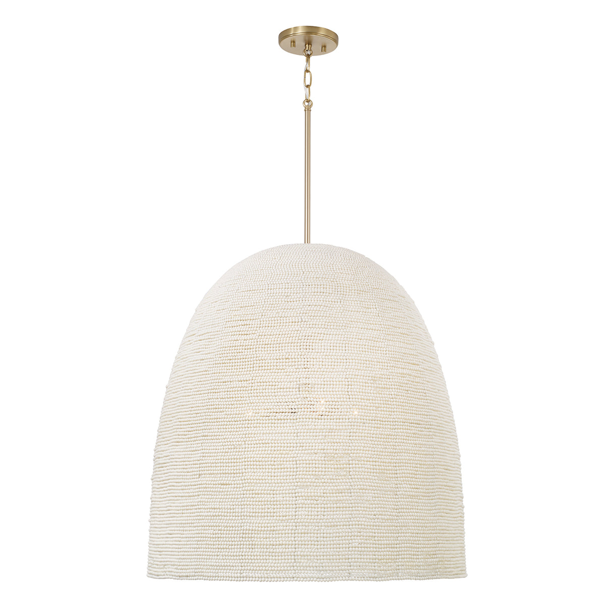 Camiri Extra Large Pendant 25", Aged Brass and Ivory