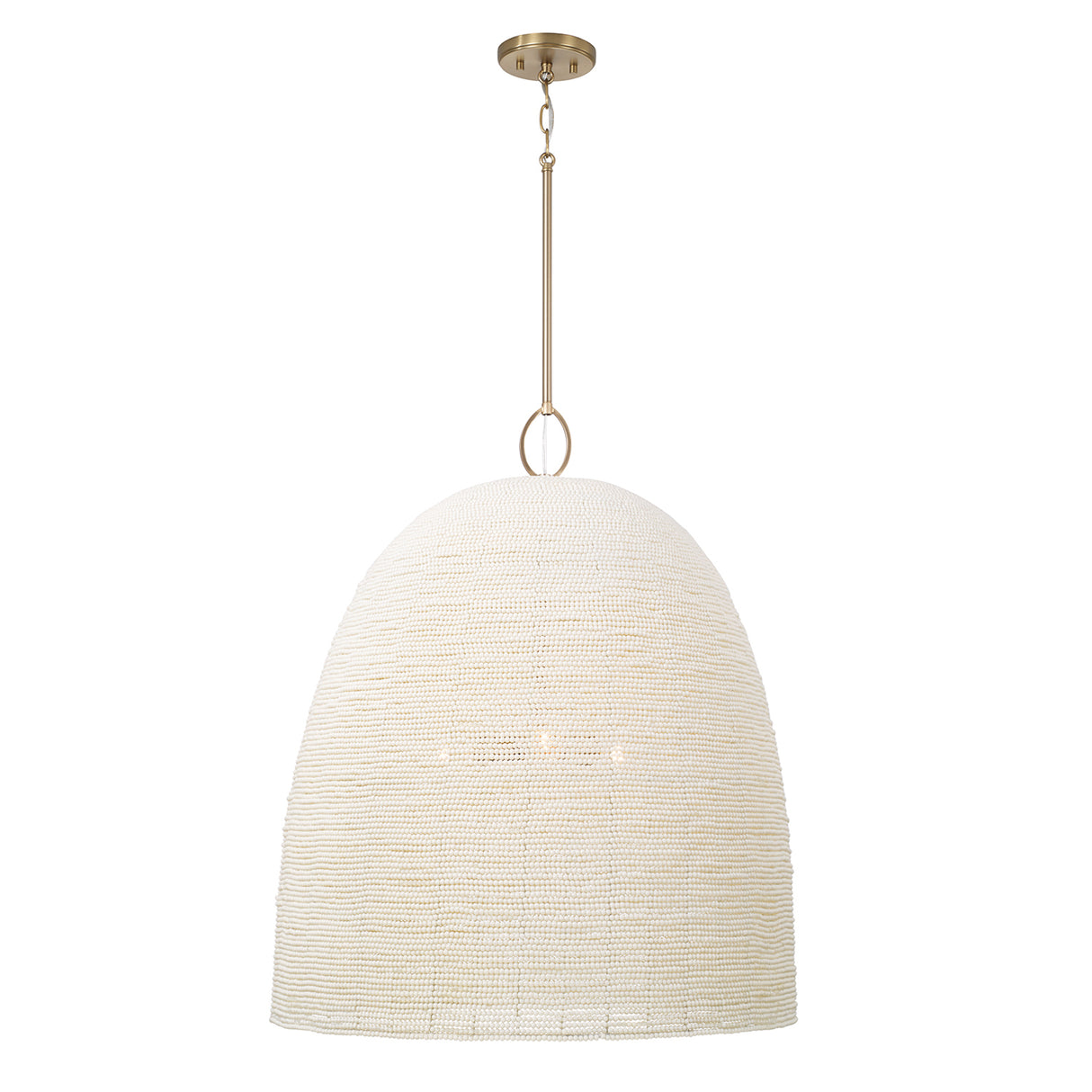 Camiri Extra Large Pendant 25", Aged Brass and Ivory