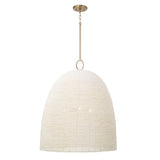 Camiri Extra Large Pendant 25", Aged Brass and Ivory