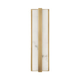Azura LED Wall Sconce 16", Aged Brass and Alabaster