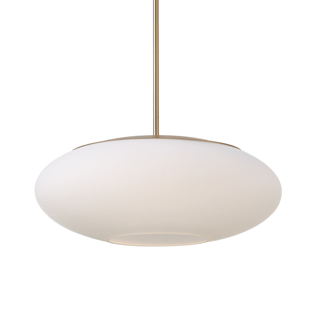Evora Pendant 20", Aged Brass and Opal Glass