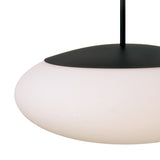 Evora Pendant 20", Matte Black and Opal Glass