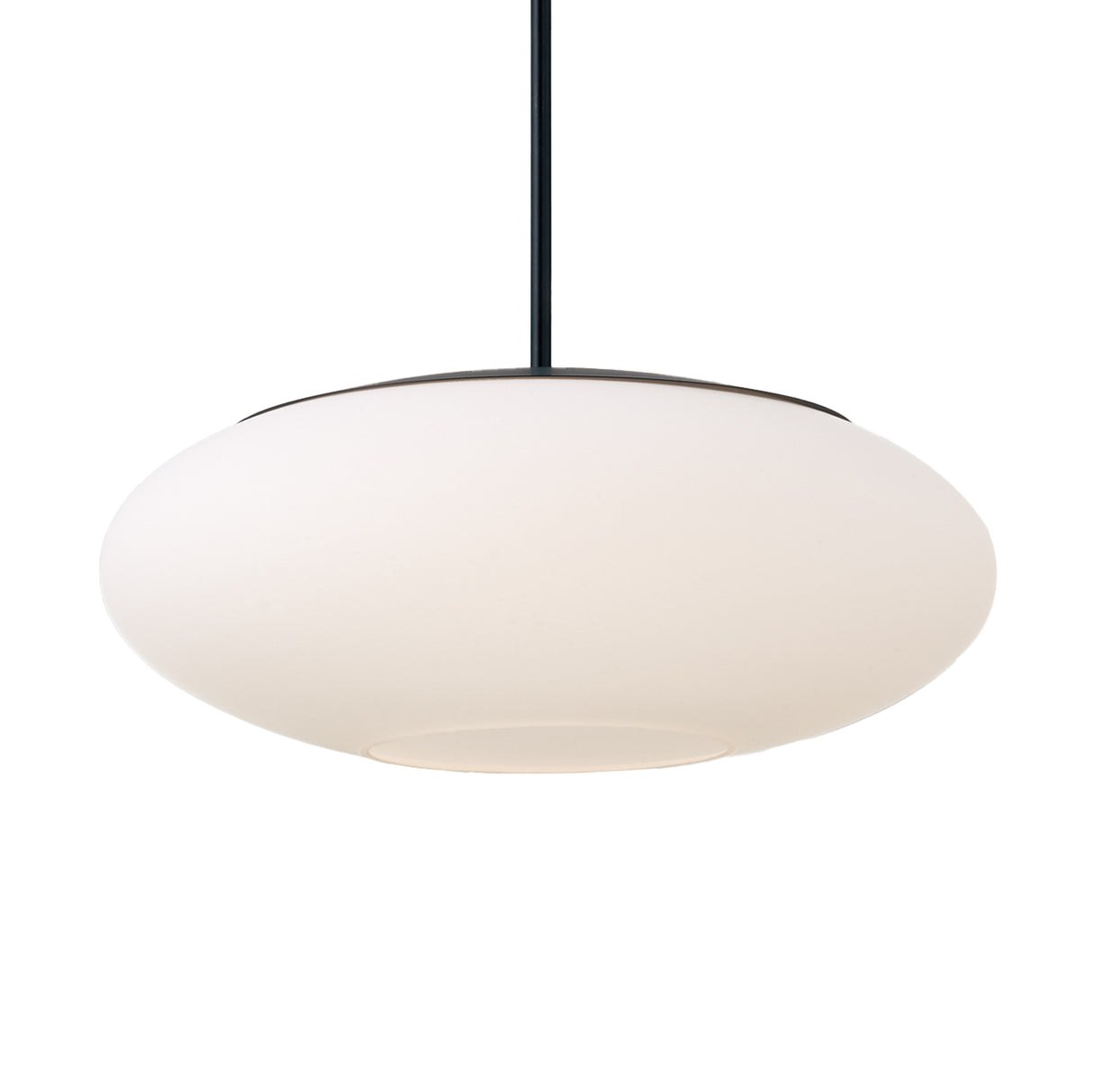 Evora Pendant 20", Matte Black and Opal Glass