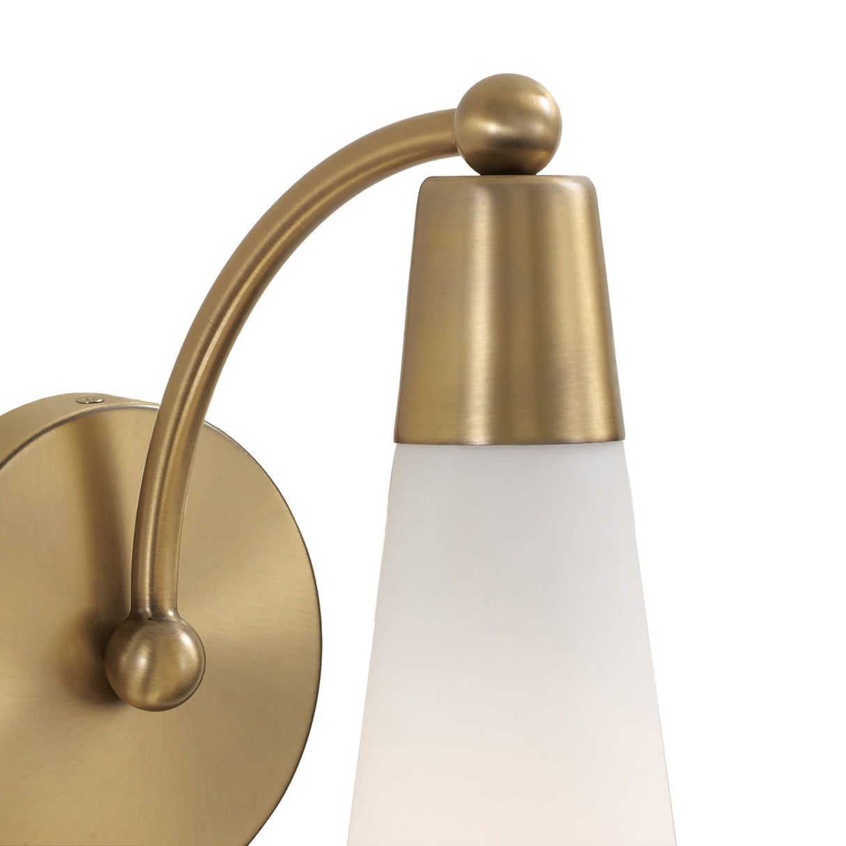 Ethel Wall Sconce 13", Aged Brass and Opal Glass