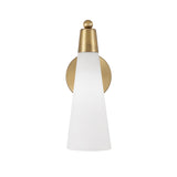 Ethel Wall Sconce 13", Aged Brass and Opal Glass