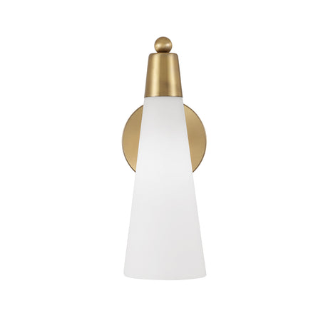 Ethel Wall Sconce 13", Aged Brass and Opal Glass