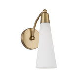 Ethel Wall Sconce 13", Aged Brass and Opal Glass