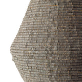 Esmara Pendant 20", Gray Wash Wooden Beads and Dark Matte Brass