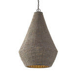 Esmara Pendant 20", Gray Wash Wooden Beads and Dark Matte Brass