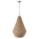 Esmara Pendant 20", Natural Wooden Beads and Matte Brass