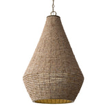 Esmara Pendant 20", Natural Wooden Beads and Matte Brass