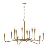 Myra 12 Light Chandelier 46", Artisan Brass
