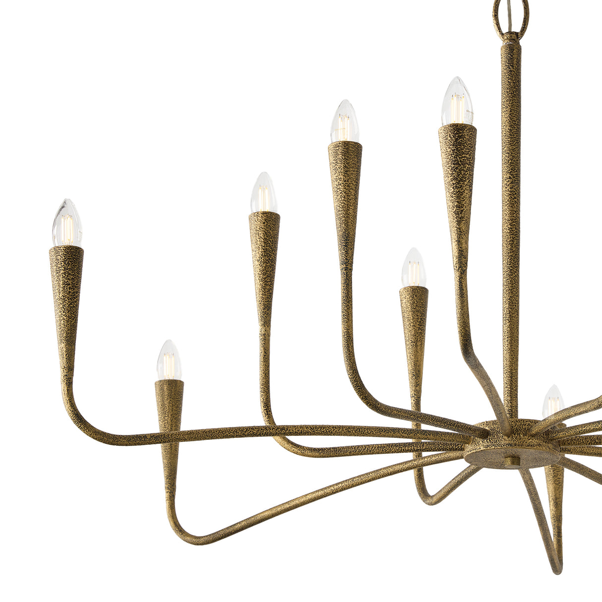 Myra 12 Light Chandelier 46", Artisan Brass