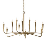Myra 12 Light Chandelier 46", Artisan Brass