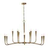Myra 12 Light Chandelier 46", Artisan Brass