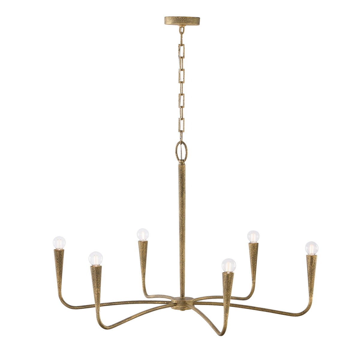 Myra 6 Light Chandelier 39", Artisan Brass