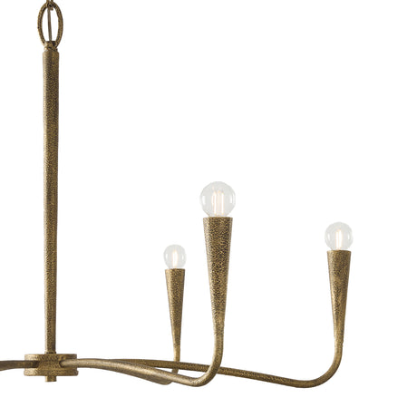 Myra 6 Light Chandelier 39", Artisan Brass
