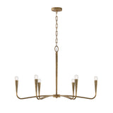 Myra 6 Light Chandelier 39", Artisan Brass