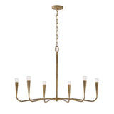 Myra 6 Light Chandelier 39", Artisan Brass
