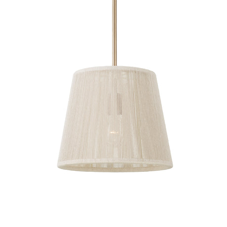 Malou Conical Pendant 12", Natural Rope and Matte Brass
