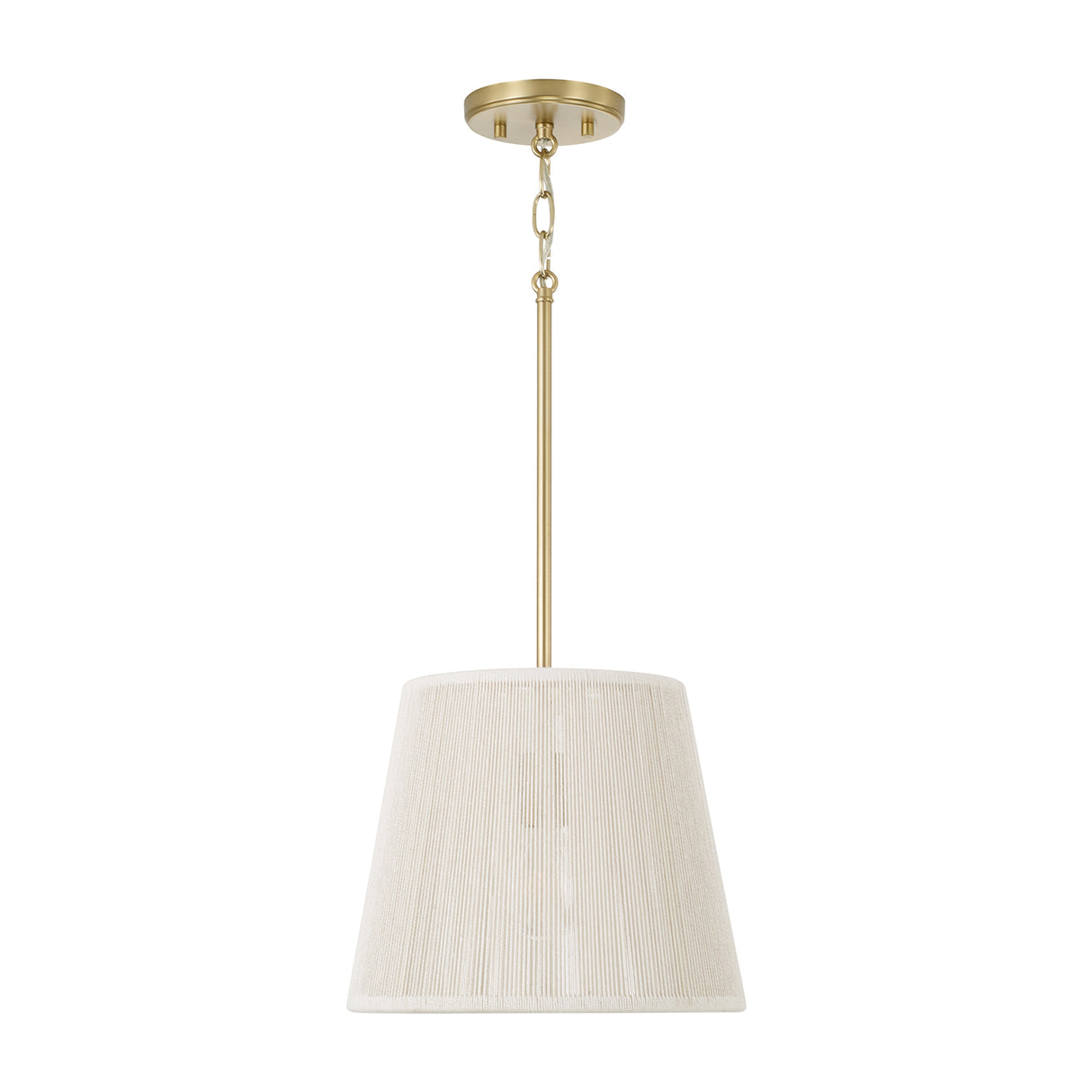 Malou Conical Pendant 12", Natural Rope and Matte Brass
